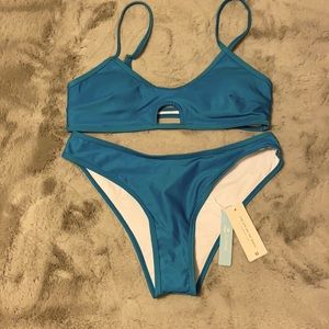 Cupshe M Teal Cutout Bikini